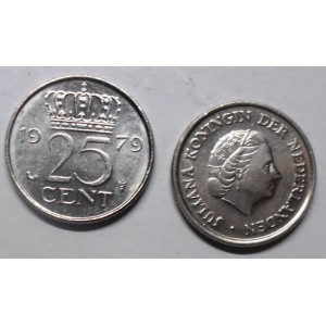 NETHERLANDS 25 Cents 1979