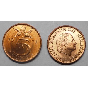 NETHERLANDS 5 Cents 1971