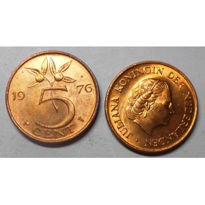 NETHERLANDS 5 Cents 1976