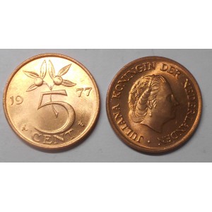NETHERLANDS 5 Cents 1977