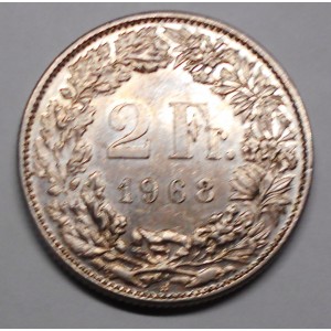 SWITZERLAND 2 Francs 1968B