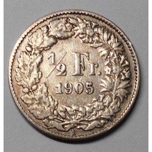 SWITZERLAND 1/2 Franc 1905 AG