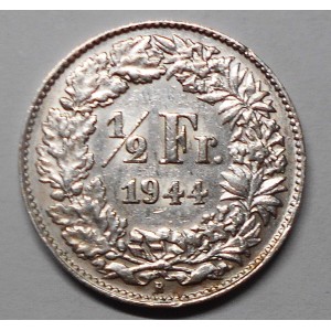 SWITZERLAND 1/2 Franc 1944 AG