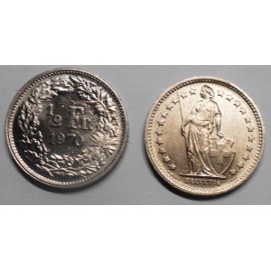 SWITZERLAND 1/2 Franc 1970