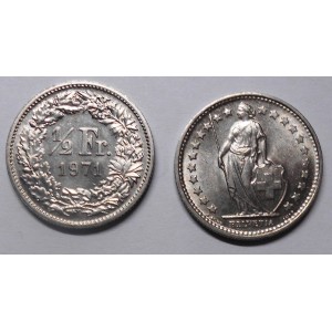SWITZERLAND 1/2 Franc 1971