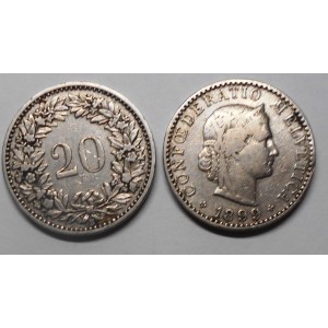 SWITZERLAND 20 Rappen 1899