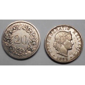 SWITZERLAND 20 Rappen 1893