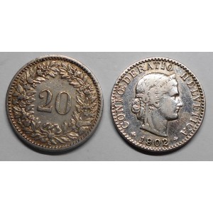 SWITZERLAND 20 Rappen 1902