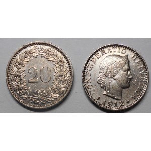 SWITZERLAND 20 Rappen 1912