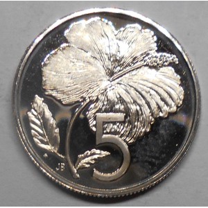 COOK ISLANDS 5 Cents 1977...