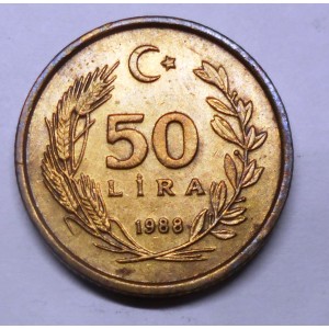 TURKEY 50 Lira 1988