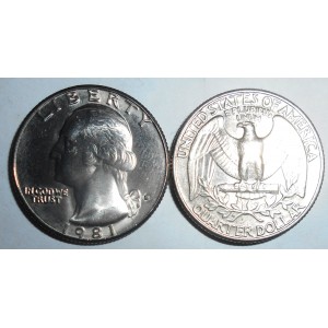 USA Washington Quarter 1981 D