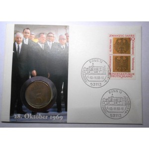 NUMISBRIEF DDR 5 Mark 1969...