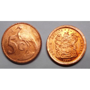 SOUTH AFRICA 5 Cents 1990