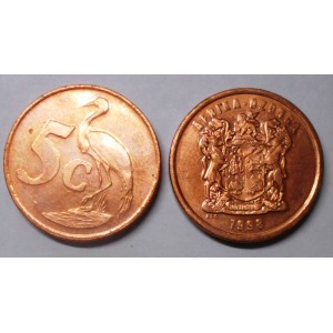 SOUTH AFRICA 5 Cents 1998