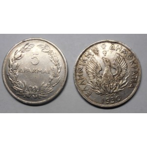 GREECE 5 Drachmai 1930
