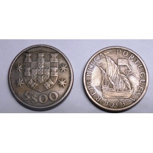 PORTUGAL 5 Escudos 1963