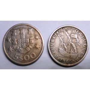 PORTUGAL 5 Escudos 1966