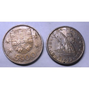 PORTUGAL 5 Escudos 1977