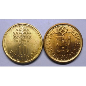 PORTUGAL 10 Escudos 1990