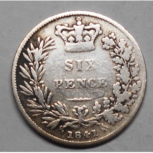 GREAT BRITAIN 6 Pence 1841...