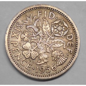 GREAT BRITAIN 6 Pence 1956