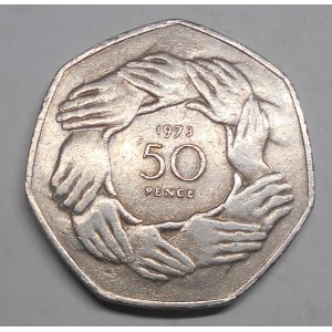 GREAT BRITAIN 50 Pence 1973...