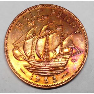 GREAT BRITAIN 1/2 Penny 1955