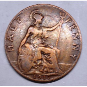 GREAT BRITAIN 1/2 Penny 1917