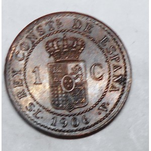 SPAIN 1 Centimo 1906...