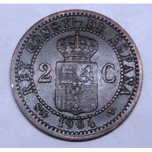SPAIN 2 Centimos 1904