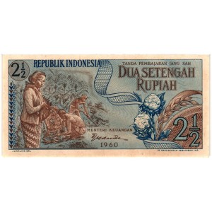 INDONESIA 2 1/2 Rupiah 1960...