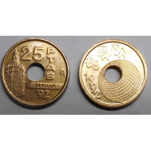 SPAIN 25 Pesetas 1992 Tower...