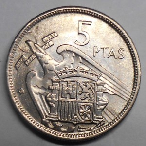 SPAIN 5 Pesetas 1957 (69)