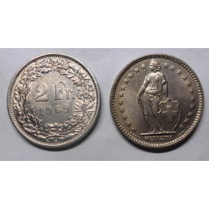SWITZERLAND 2 Francs 1969