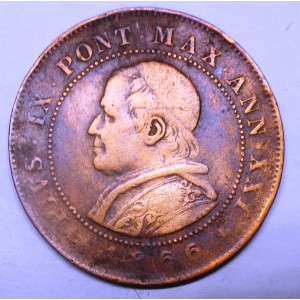 PIO IX 2 Soldi 1866 A.XXI
