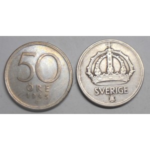 SWEDEN 50 Ore 1945 AG