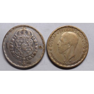 SWEDEN 1 Krona 1946 Gustaf...