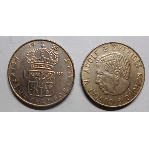 SWEDEN 1 Krona 1955 AG...