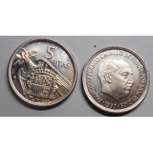 SPAIN 5 Pesetas 1957 (75)
