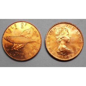 ISLE OF MAN 1/2 Penny 1977 FAO