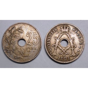 BELGIUM 25 Centimes 1921...