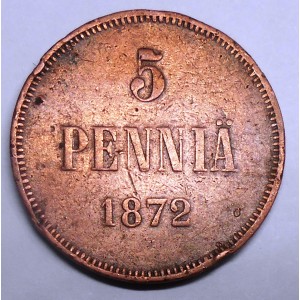FINLAND 5 Pennia 1872