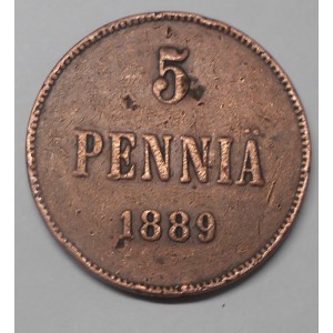 FINLAND 5 Pennia 1889