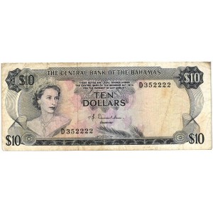 BAHAMAS 10 Dollars L.1974