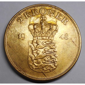 DENMARK 2 Kroner 1948