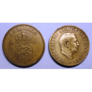 DENMARK 2 Kroner 1953