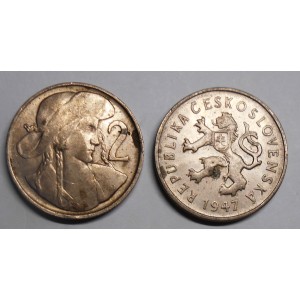 CZECHOSLOVAKIA 2 Koruny 1947