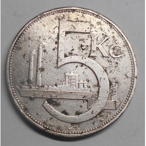 CZECHOSLOVAKIA 5 Korun 1938