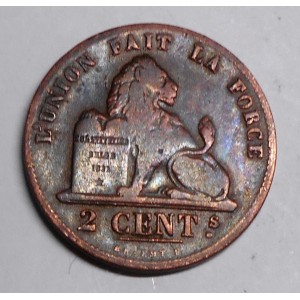 BELGIUM 2 Centimes 1851